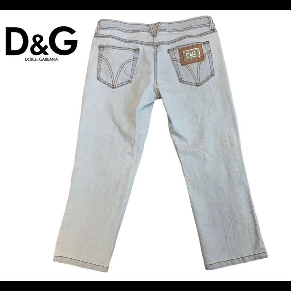 D&G denim jean low rise Capri straight leg Sz 27 light Wash